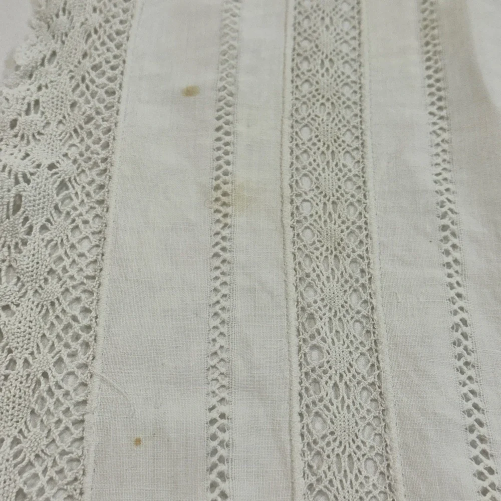 Vintage Crochet Lace Table Runner 52x17 White‎ Openwork
